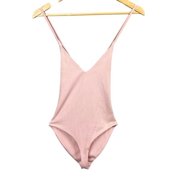 Mara Hoffman Women's Stretch Knit Ribbed One Piece Swimsuit Light Pink Size XS - Picture 1 of 6